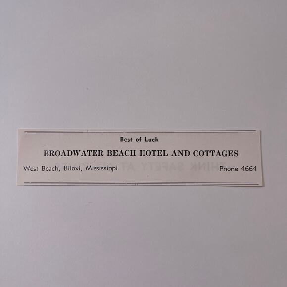 Broadwater Beach Hotel and Cottages Biloxi MS 1953 Gulfport MS Ad SAG8-M8 - Picture 1 of 2